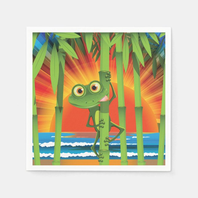 Frog On Bamboo Paper Napkins (Front)