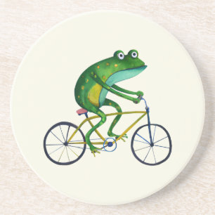 Frog On Bicycle Coaster