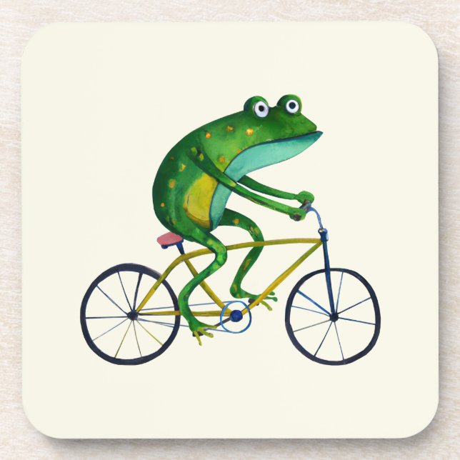Frog On Bicycle Coaster (Front)