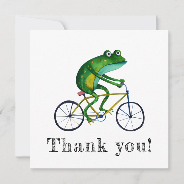 Frog On Bicycle Invitation (Front)