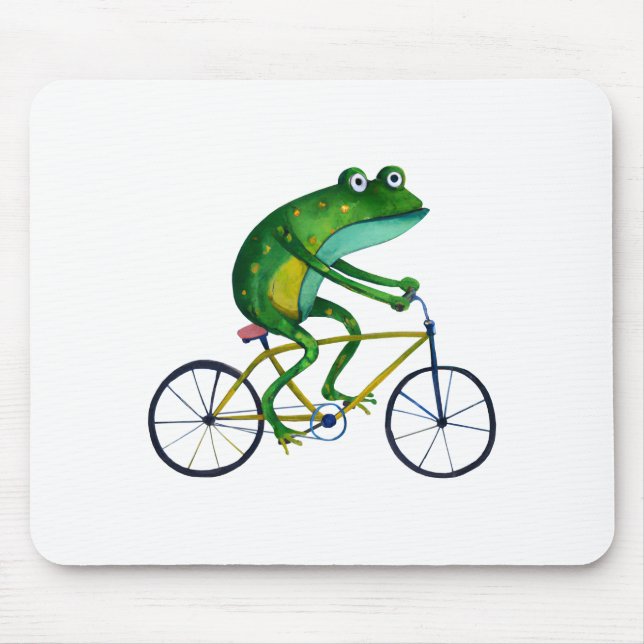 Frog On Bicycle Mouse Pad (Front)
