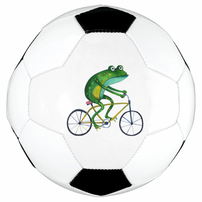 Frog On Bicycle Soccer Ball (Front)
