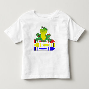 Frog on Crayons Toddler T-shirt
