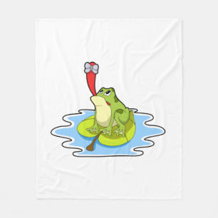 Frog on Leaf with Insect Fleece Blanket