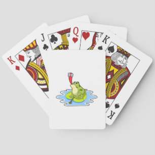 Frog on Leaf with Insect Playing Cards