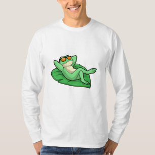 Frog on Leaf with Sunglasses T-Shirt