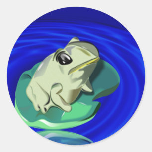 Frog on Lily Pad Stickers