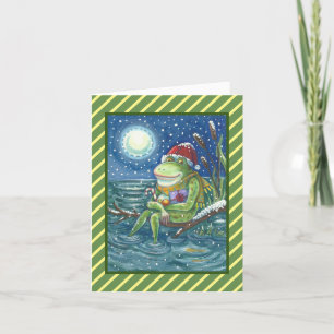 FROG ON LOG HOLIDAY CHRISTMAS GREETING CARD Verse