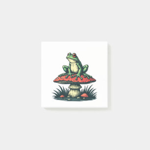 Frog on Mushroom Cottagecore Forest Magic Fungi Post-it Notes