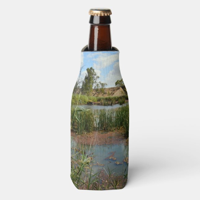 Frog On Reeds Overlooking His Swamp, Bottle Cooler (Bottle Front)