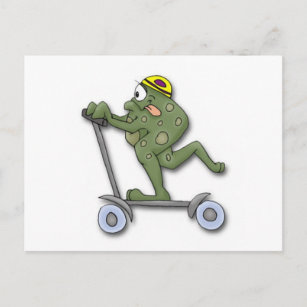 Frog on Scooter Postcard