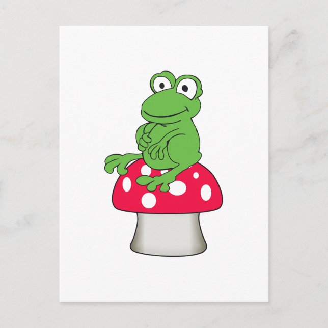 FROG ON TOADSTOOL POSTCARD (Front)