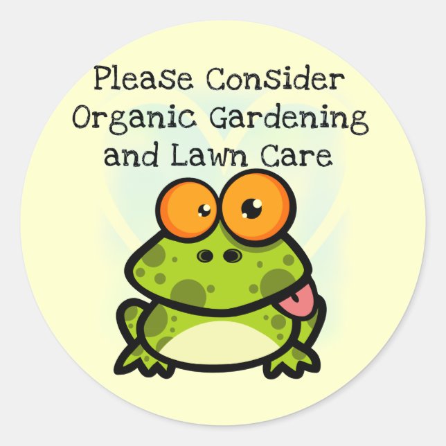 Frog Organic Gardening T-shirts and Gifts Classic Round Sticker (Front)