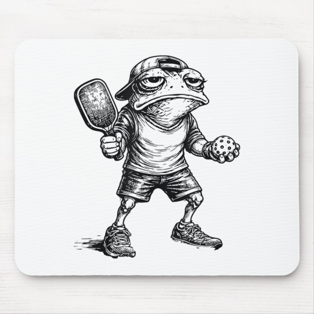 Frog paddleball men women grumpy frog playing mouse pad (Front)