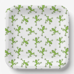 Frog Paper Plates, Green Garden Party Supplies Plate