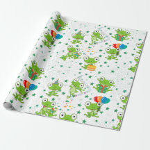 Frog Party Birthday Wrapping Paper