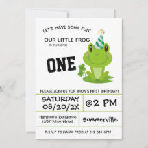 Frog Party First Birthday Swamp Green Froggy