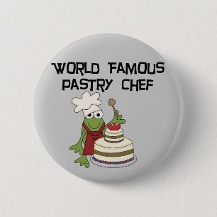 Frog Pastry Chef Tshirts and Gifts 2 Inch Round Button