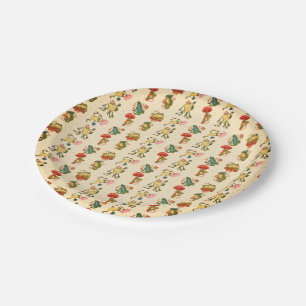 Frog Pattern - Cottagecore Style Paper Plate