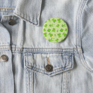 Frog Pattern, Cute Frogs, Green Frogs, Frog Prince 2 Inch Round Button