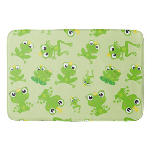 Frog Pattern, Cute Frogs, Green Frogs, Frog Prince Bath Mat