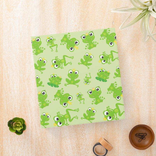 Frog Pattern, Cute Frogs, Green Frogs, Frog Prince Binder (In Situ)