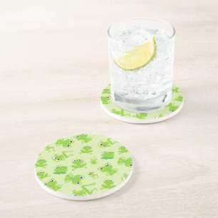 Frog Pattern, Cute Frogs, Green Frogs, Frog Prince Coaster