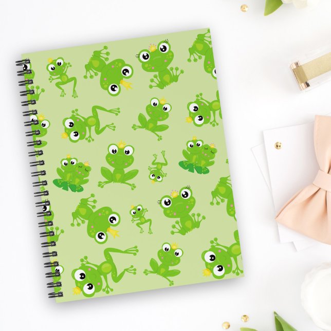 Frog Pattern, Cute Frogs, Green Frogs, Frog Prince Notebook (Creator Uploaded)