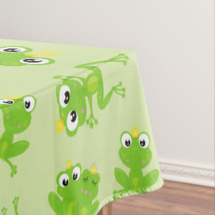 Frog Pattern, Cute Frogs, Green Frogs, Frog Prince Tablecloth