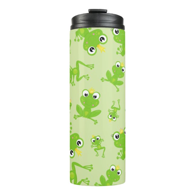 Frog Pattern, Cute Frogs, Green Frogs, Frog Prince Thermal Tumbler (Front)