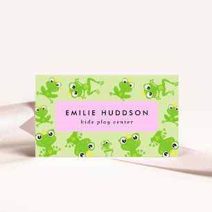 Frog Pattern, Kids Play Centre, Activity Centre Business Card