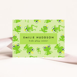 Frog Pattern, Kids Play Centre, Activity Centre Business Card