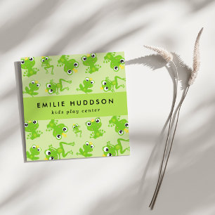 Frog Pattern, Kids Play Centre, Activity Centre Square Business Card