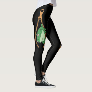 frog peeking  leggings