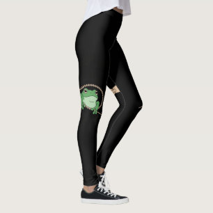  frog peeking  leggings