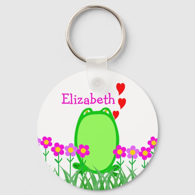 Frog Personalized With Name Keychain (Front)