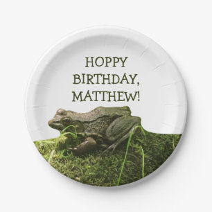 Frog Photo Personalized Party Paper Plate