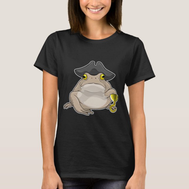 Frog Pirate Pirate hat T-Shirt (Front)