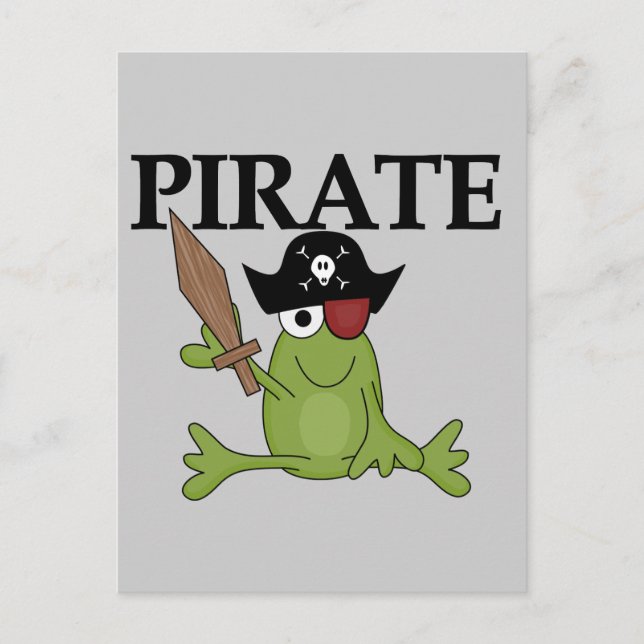 Frog Pirate With Sword Tshirts and Gifts Postcard (Front)