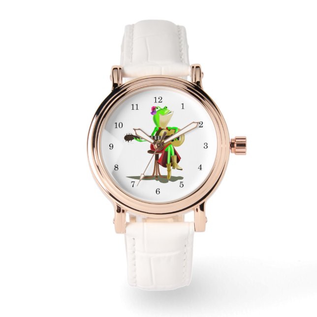 Frog Playing Guitar Funny Watch (Front)