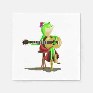 Frog Playing Guitar Napkin