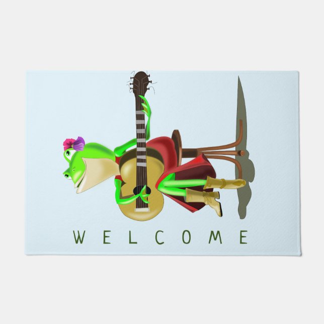 Frog Playing Guitar - Welcome Doormat (Front)