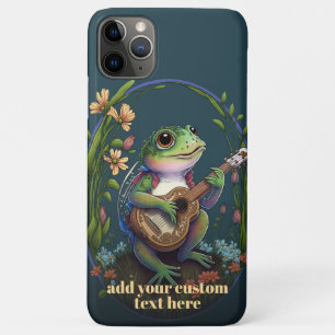 Frog Playing Guitar Wildflower Cottagecore Custom iPhone 11 Pro Max Case