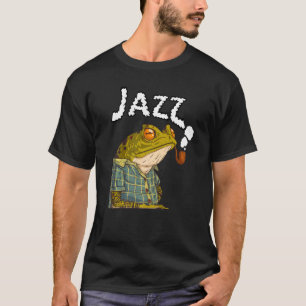 Frog Playing Jazz Music Fun Cute Frogs Animal Gra T-Shirt
