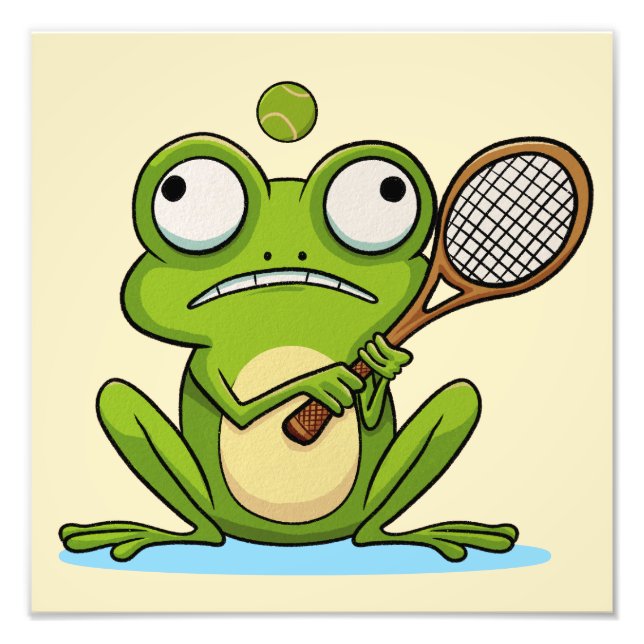 Frog Playing Tennis  Photo Print (Front)