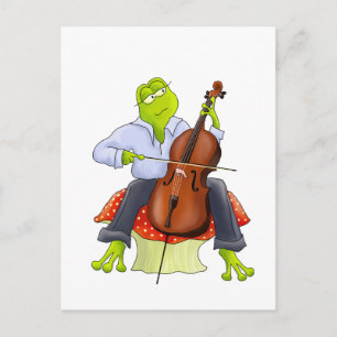 Frog Plays Cello Postcard
