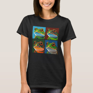 Frog Pop Illustration Colourful Animal Women Men   T-Shirt
