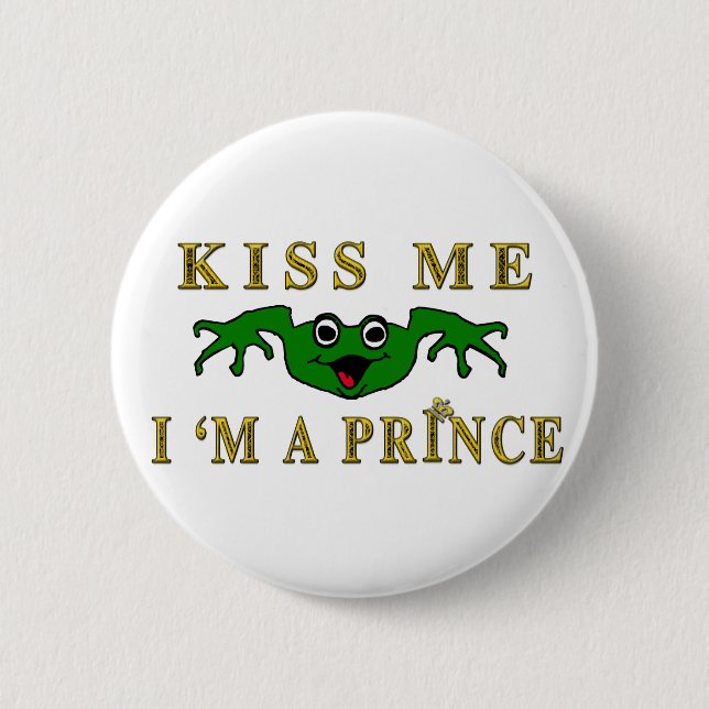 Frog Prince 2 Inch Round Button (Front)
