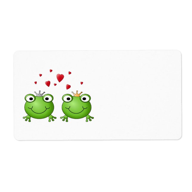 Frog Prince and Frog Princess, with hearts. (Front)