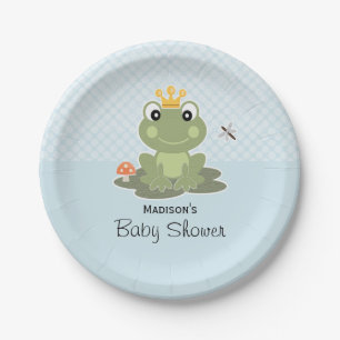 Frog Prince Baby Boy Shower Paper Plate